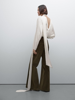 MDVFT-S01 Massimo Dutti Velvet Flared Trousers - Studio