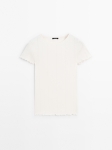 MDWRCPT01 MASSIMO DUTTI RIBBED COTTON T-SHIRT