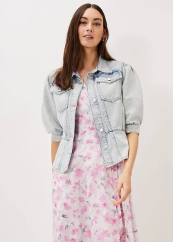 PEKFPSJ01 Phase Eight Denim Puff Sleeve Jacket