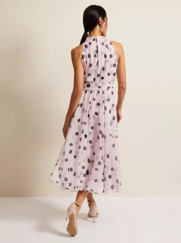 PENSCD01 Phase Eight Spot Chiffon Dress