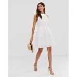 TBLHSED01 TED BAKER LONDON HALTERNECK SKATER EMBROIDERED DRESS