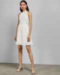 TBLHSED01 TED BAKER LONDON HALTERNECK SKATER EMBROIDERED DRESS