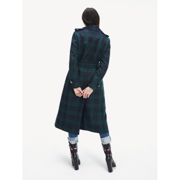 TWCMC01 TOMMY HILFIGER WOOL CHECK MILITARY COAT