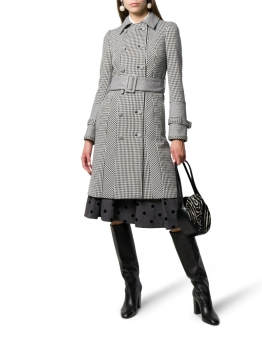 TZHCTC01 TOMMY HILFIGER ZENDAYA HOUNDSTOOTH CHECK TRENCH COAT