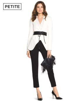 WPDB02 WHBM Soft Drape Front Blazer & Wide Leg Pants